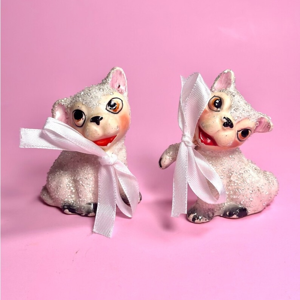 Vintage Dog Figurines, Set Of 2, Kitsch, Mid Century